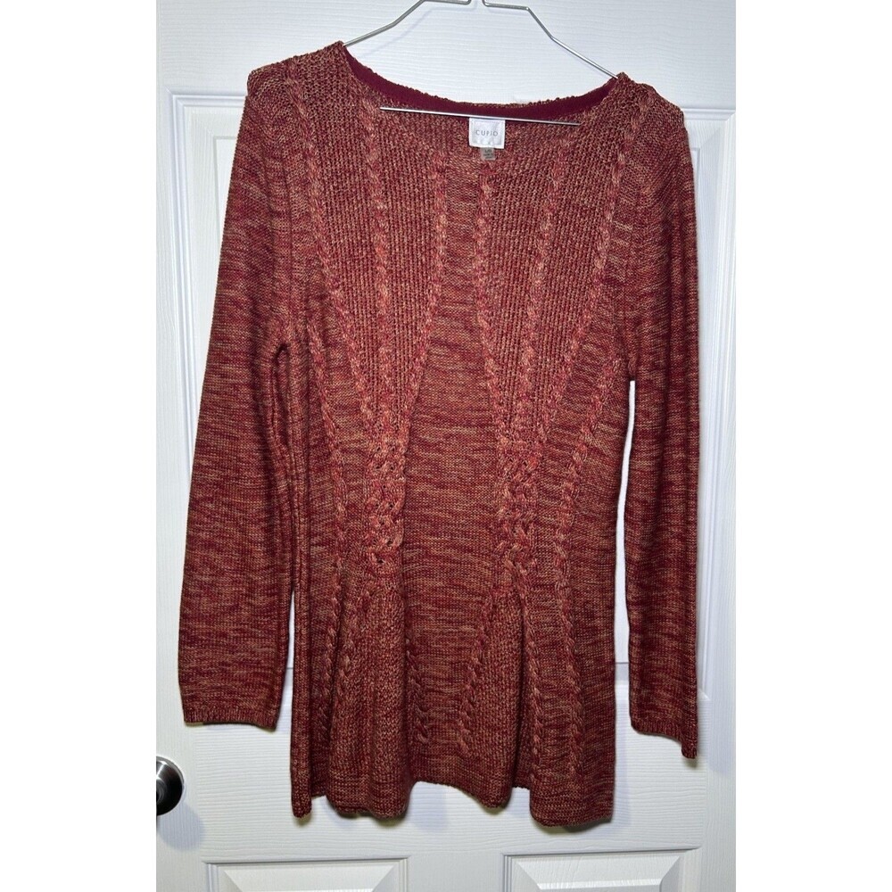 Cupio Women’s Long Sleeve Chianti Sweater Rustic Red/Orange Size Large NWT